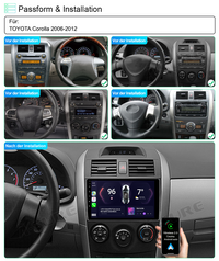 Android 12 Autoradio 2+32GB GPS Navi CarPlay DSP Für Toyota Corolla 2006-2012 