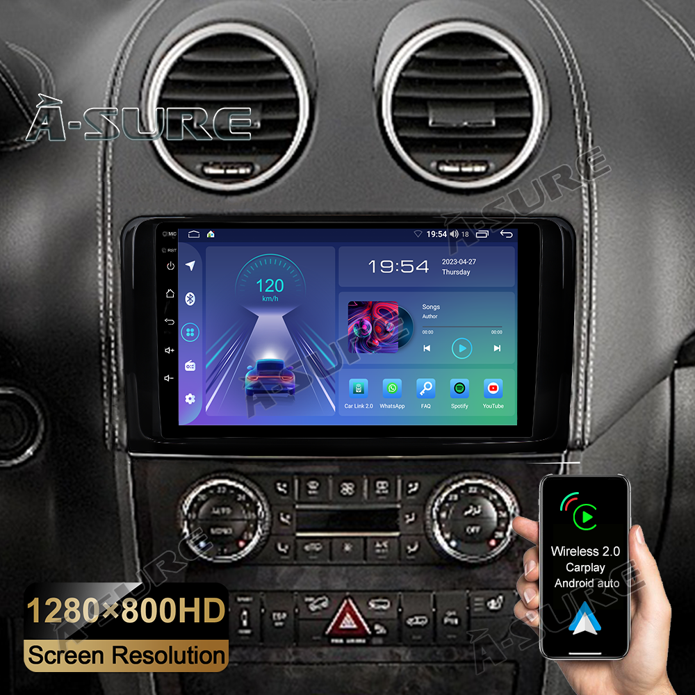 für Mercedes W164 ML/GL-Klasse 9‘’ Android 12 Carplay GPS 2+32GB Navi Radio