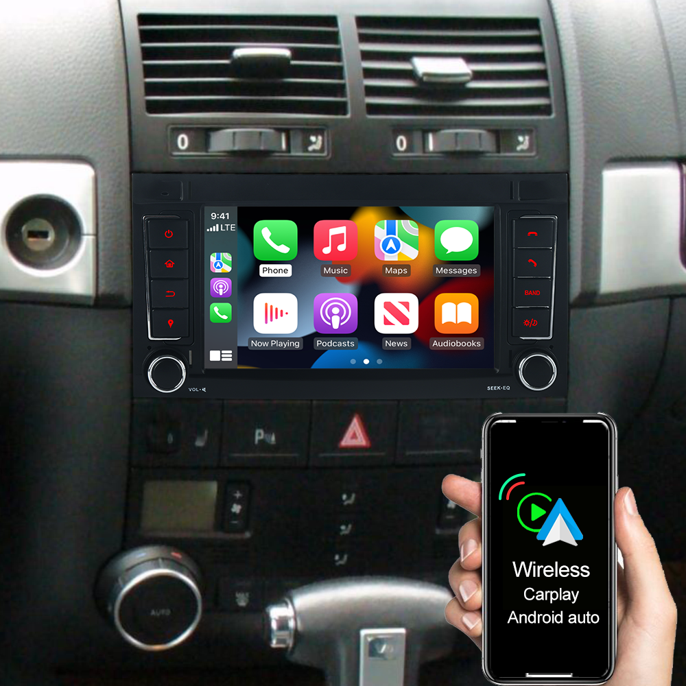 Für VW Transporter Multivan T5 Autoradio 2+32GB Carplay Navi 2 DIN Android 11 GPS SWC