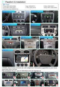 9'' Autoradio GPS Navi Carplay Mit Freier Kamera Ford Transit S-Max Focus Kuga Fusion 2+32G 