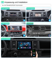 4+64GB 8-Core Android 13 Autoradio GPS DSP 4G Dongle Navi für VW T6 Transporter Multivan ChatGPT WIFI