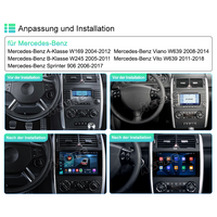9 Zoll 4+64GB 8-Kern Android 14 Autoradio für Mercedes-Benz A/B-Klasse Viano/Vito/Sprinter W169/639/245, 1280HD IPS Touchscreen kabelloses CarPlay Android Auto 4G LTE GPS-Navigation Bluetooth 5.0 Wi-Fi DSP RDS USB Rückfahrkamera