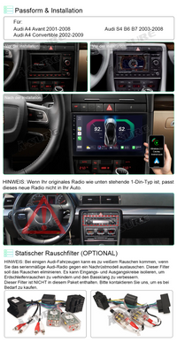 2+32GB Android 12 Radio Navi GPS Wireless Carplay Für Audi A4 S4 RS4 B6 B7 Bose