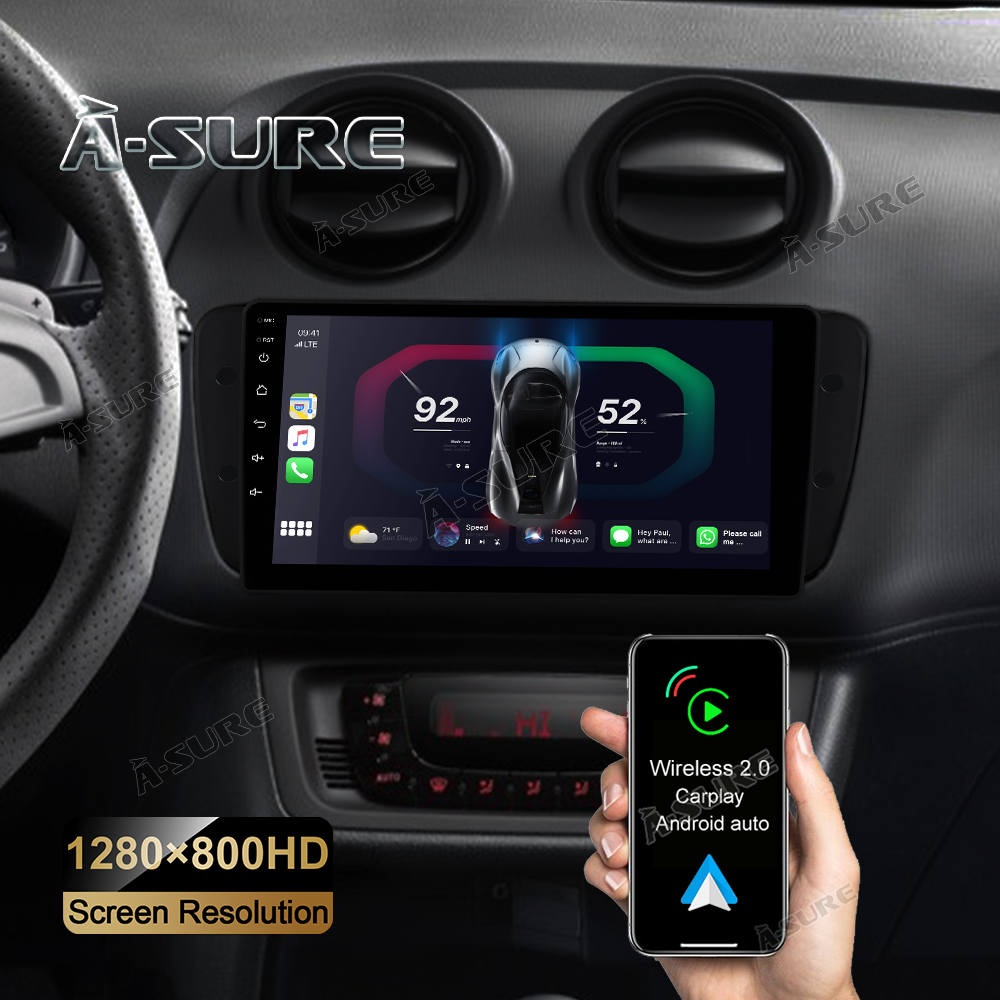 9" Android 12 Autoradio CarPlay USB GPS SWC Navi Für Seat Ibiza 6J VI 2009-2013