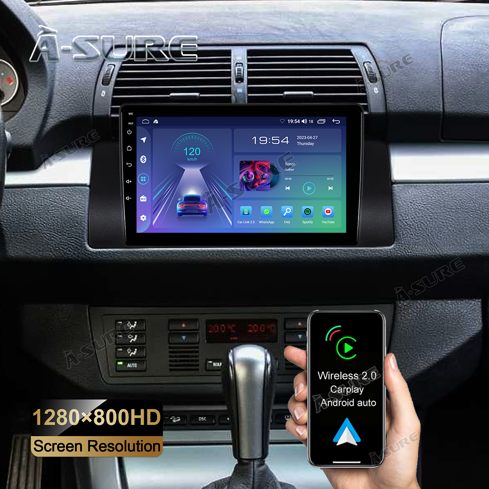 9" Android 12 Radio Navi GPS Carplay 32GB für BMW E39 5er 520i 525d E53 X5 E38