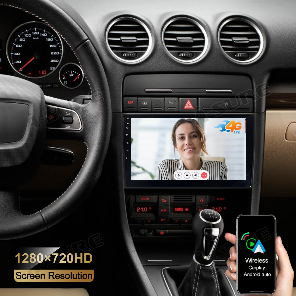 9‘’ 4G LTE SIM Android 10 Autoradio GPS 4G+64G Navi Radio für Audi A4 S4 RS4 B6 B7 8E