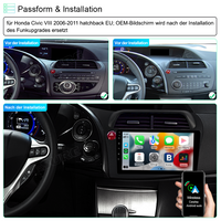 9'' 2+32GB Android 12 Navi Wireless Carplay Für Honda Civic 2006-2011 hatchback DSP