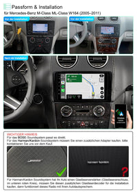 Android 12 Autoradio Carplay Android Auto Navi für Mercedes-Benz M/ML-Class W164