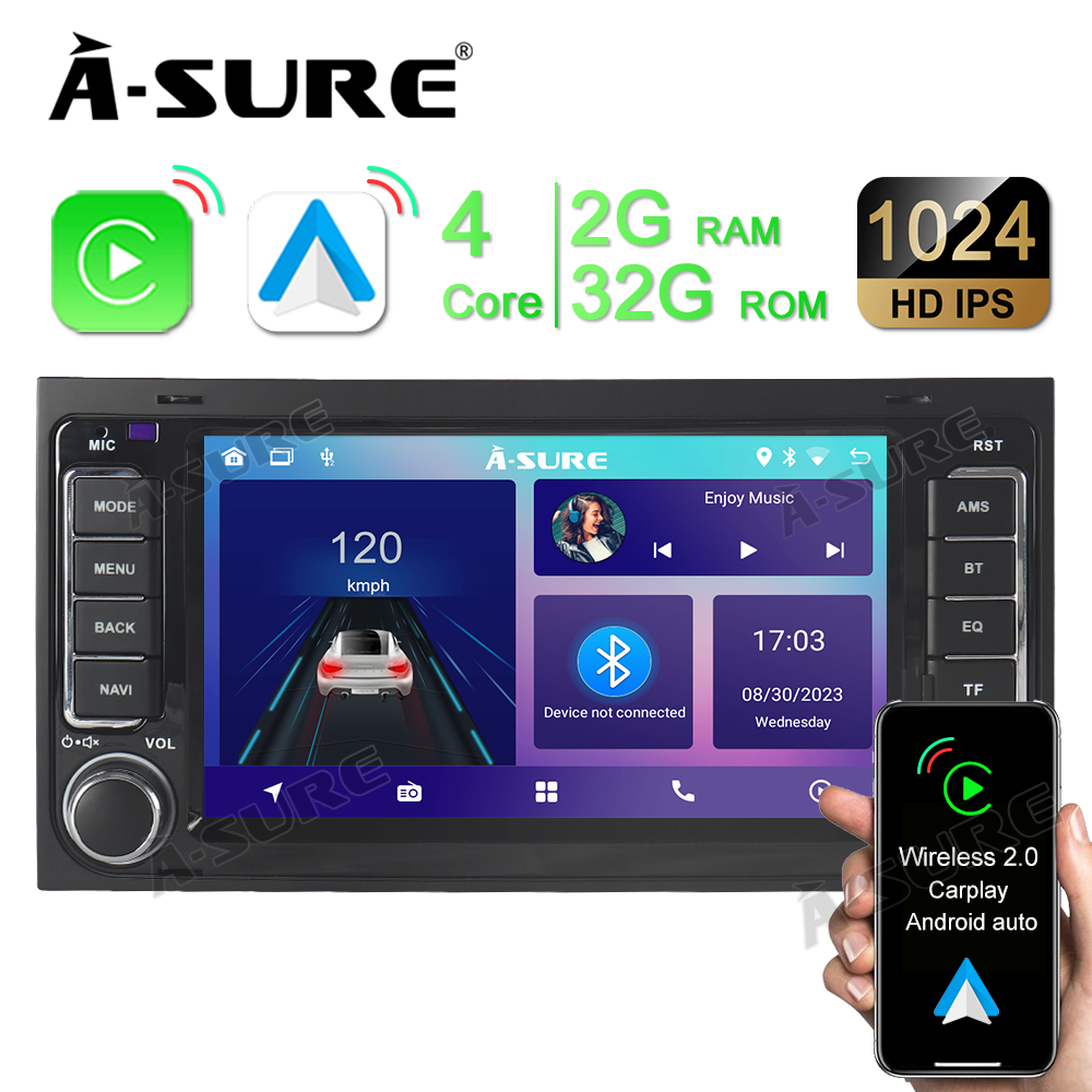 32GB Android 12 Navi GPS Autoradio BT Carplay Für VW T5 Multivan VW Touareg