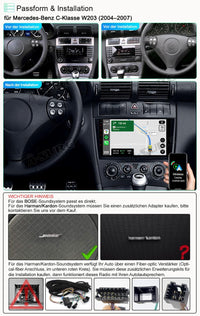 A-Sure 2+32GB Android 12 Autoradio GPS Navi für Mercedes Benz C/CLC Klasse W203 2004-2007