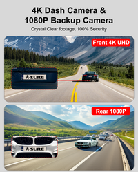 Tragbares Autoradio zur Armaturenbrettmontage mit 4K-Dashcam und 1080P-Rückfahrkamera – Kabelloses Apple CarPlay und Android Auto – 10,26-Zoll-HD-Touchscreen, Bluetooth, GPS, Navi, Sprachsteuerung, universell