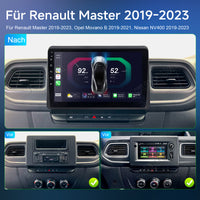 10,1 Zoll 2+64GB Android 14 Autoradio für Renault Master 2019–2023, Opel Movano B 2019–2021, Nissan NV400 2019–2023, kabelloses CarPlay Android Auto GPS-Navigation Bluetooth Wi-Fi DSP FM RDS 1280x800 Touchscreen