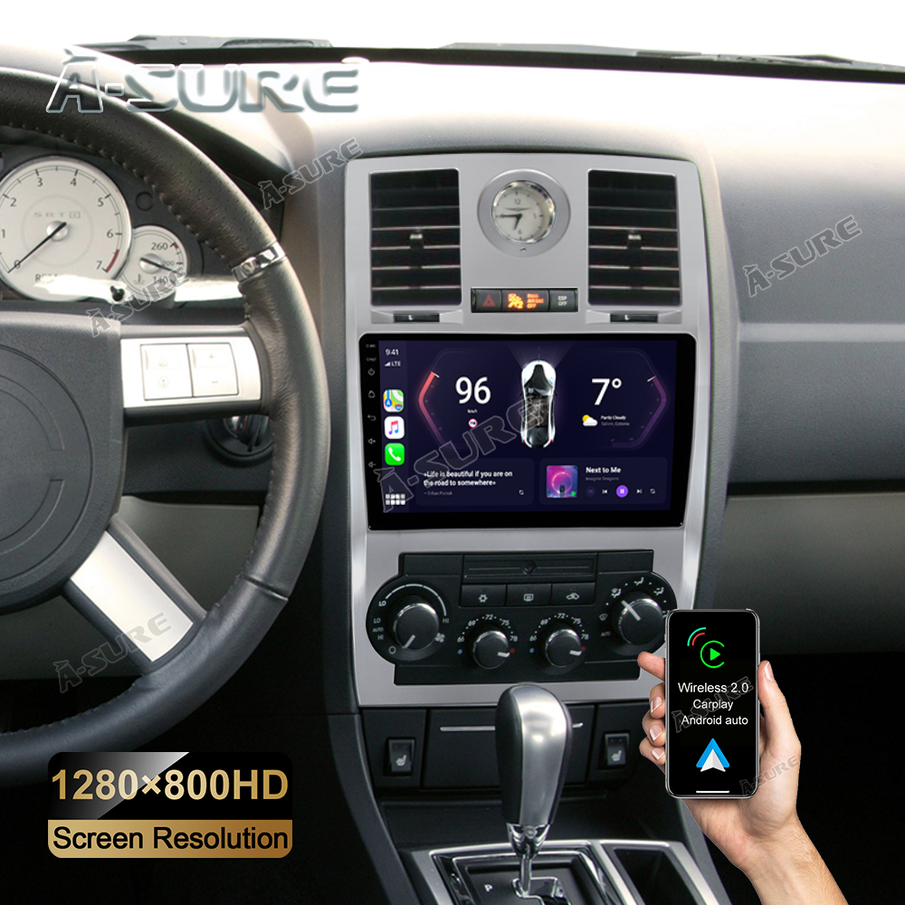 9‘’ Android 12 CarPlay 1280*800 GPS Navi für Autoradio Chrysler 300 300C 2005-2010