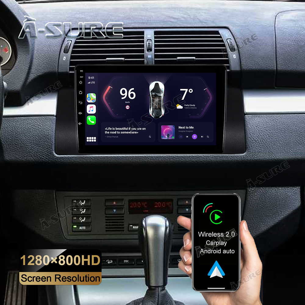 2GB+32GB Android 12 Autoradio Navi Für BMW E53 E53 X5 E39 GPS WIFI CarPlay