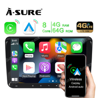 A-Sure 9‘’ 4+64GB Carplay Android 11 Autoradio GPS NAVI für VW PASSAT B6 Polo 6R Touran EOS