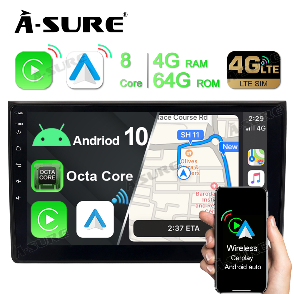 4G LTE SIM Android 10 Autoradio GPS 4+64G Navi Radio für Audi A4 S4 RS4 B6 B7 8E