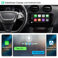9" Android 13 GPS Navi 8-Kern 4+64GB Autoradio CarPlay Für Seat Ibiza 6j 2009-2013 4G WIFI BT DSP ChatGPT