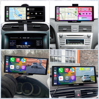 9,26 Zoll Auto Display mit Drahtlosem CarPlay & Android Auto – 4K Dashcam, 1080P Rückfahrkamera, Touchscreen – Tragbares CarPlay Bildschirm für Auto, SUV, LKW, 64GB TF Karte