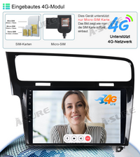 4+64GB Android 13 Autoradio Octa-Core Navi für VW Golf 7 Golf yl Schwarz 4G LTE WIFI ChatGPT DSP