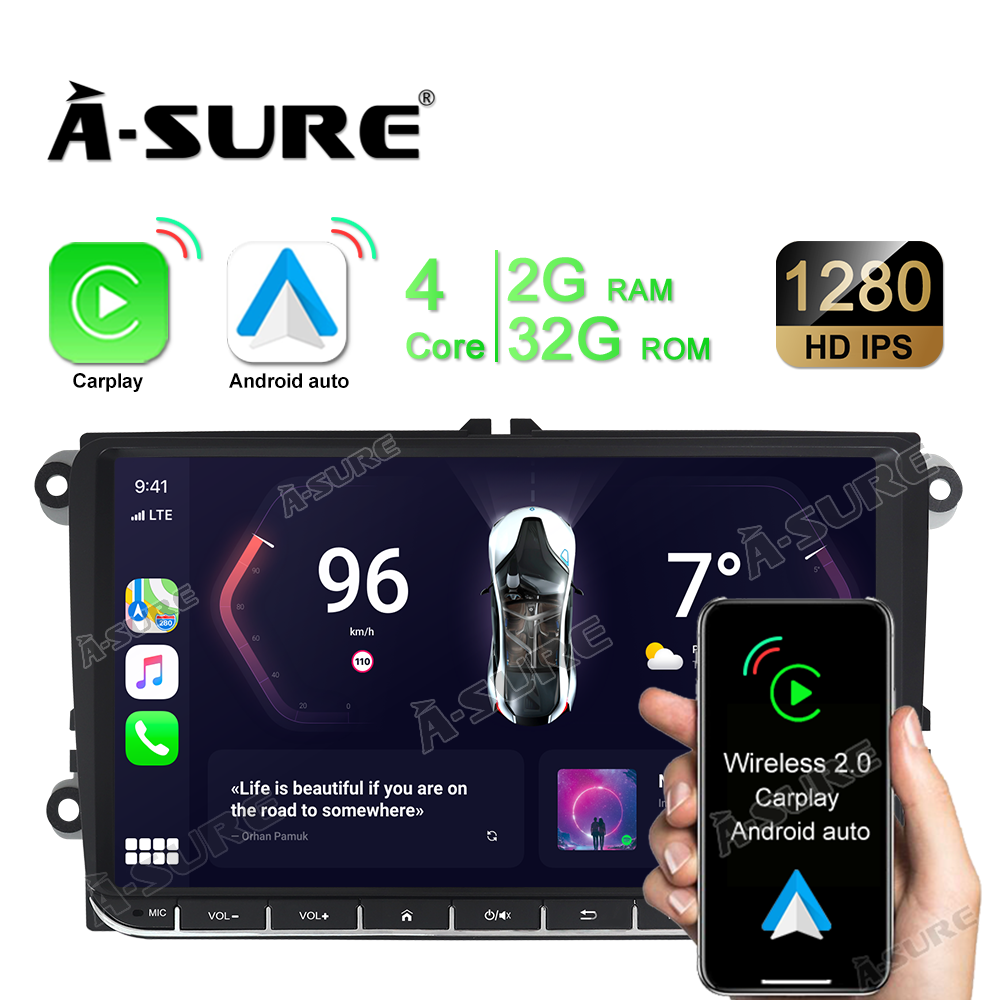 9‘’ ANDROID 12 AUTORADIO 2+32GB CARPLAY FÜR VW GOLF V VI PLUS PASSAT SHARAN 7N EOS T5