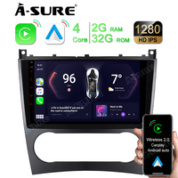 A-Sure 2+32GB Android 12 Autoradio GPS Navi für Mercedes Benz C/CLC Klasse W203 2004-2007