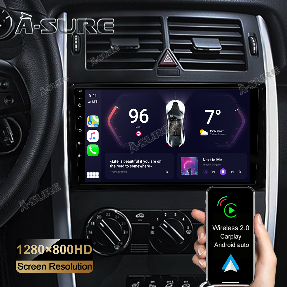 2+32G Android 12 Autoradio Navi für Mercedes Benz A/B Klasse Sprinter Viano W639 GPS WiFi