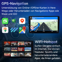 9 Zoll 2+64GB Android 14 Autoradio für Ford Focus MK2 2004-2011, 1280x800 IPS Touchscreen kabelloses CarPlay Android Auto GPS-Navigation Lenkradsteuerung Bluetooth 5.0 Wi-Fi DSP FM RDS USB