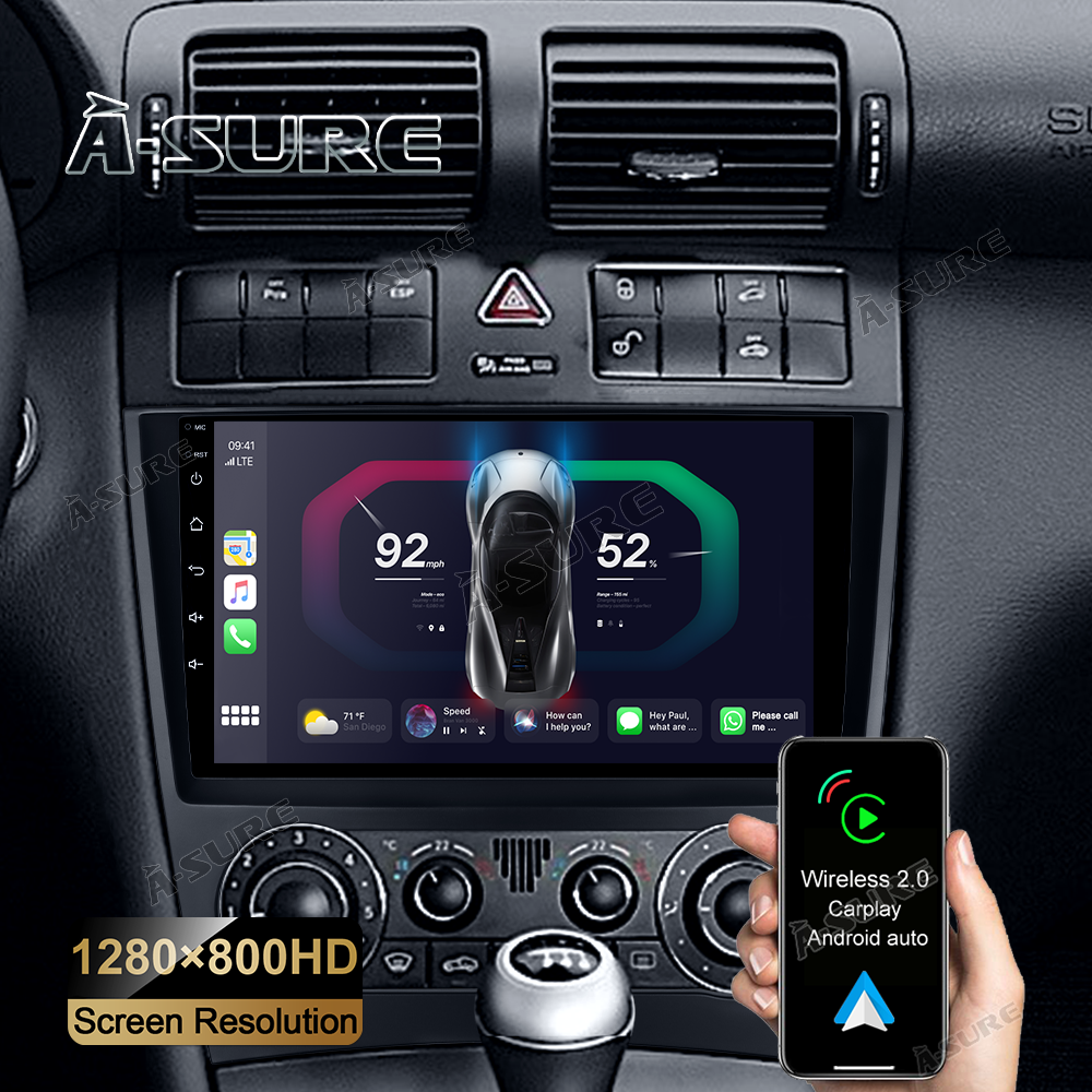 2+32G NAVI Radio GPS Wireless CarPlay für Mercedes Benz C/CLC Klasse W203 DAB+