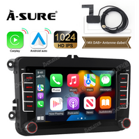 A-Sure 7'' Android 11 AutoRadio Carplay 2+32G DAB+ Navi GPS für VW Golf 5 6 Polo EOS Passat