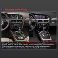 12,3 Zoll 8-Kern 4+64GB Autoradio für Hochkonfigurationsversionen (MIT OEM-Maus) von AUDI A4/S4 B8 (2009-2016), AUDI RS4 B8 (2012-2015), Android 14 2K QLED IPS Touchscreen kabelloses CarPlay Android Auto GPS-Navigation Bluetooth Wi-Fi 4G LTE DSP FM RDS