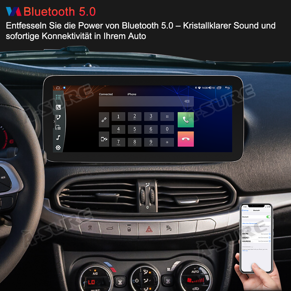 Android 13 Autoradio Navi Wireless Carplay 2+32G HD Für Fiat Tipo