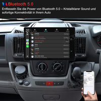 13,1" 8-Kern 4+64GB Autoradio für Fiat Ducato Peugeot Boxer Citroen Jumper ll Citroen Relais 2007-2023, Android 14 Rückfahrkamera 2K IPS Touchscreen kabelloses CarPlay Android Auto GPS-Navigation Bluetooth Wi-Fi DSP FM RDS 4G LTE