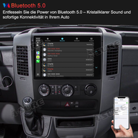 13,1 Zoll 8-Kern 4+64GB Autoradio für VW Crafter/Mercedes-Benz Sprinter/Dodge Sprinter/Freightliner Sprinter, Android 14 2K IPS Touchscreen kabelloses CarPlay Android Auto GPS-Navigation Rückfahrkamera Bluetooth Wi-Fi DSP FM RDS 4G LTE