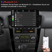 13,1" 4+64GB Android 14 Autoradio für Kia Sorento 2007-2008, 8-Kern 2K IPS Touchscreen Rückfahrkamera kabelloses CarPlay Android Auto GPS-Navigation Bluetooth 5.1 Wi-Fi DSP FM RDS 4G LTE