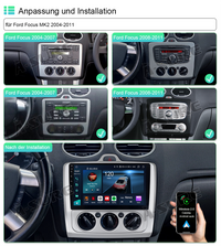 8-Kern 4+64GB Android 14 Autoradio für Ford Focus MK2 2004-2011, 9 Zoll 1280HD IPS Touchscreen kabelloses CarPlay Android Auto 4G LTE GPS-Navigation Bluetooth 5.0 Wi-Fi DSP FM RDS USB Rückfahrkamera