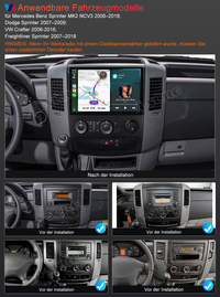 13,1 Zoll 8-Kern 4+64GB Autoradio für VW Crafter/Mercedes-Benz Sprinter/Dodge Sprinter/Freightliner Sprinter, Android 14 2K IPS Touchscreen kabelloses CarPlay Android Auto GPS-Navigation Rückfahrkamera Bluetooth Wi-Fi DSP FM RDS 4G LTE