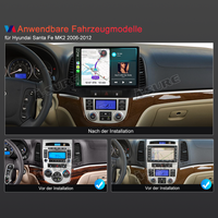 13,1 Zoll 8-Kern Android 14 4+64GB Autoradio für Hyundai Santa Fe 2006-2012, 2K QLED IPS Touchscreen kabelloses CarPlay Android Auto 4G LTE GPS-Navigation Bluetooth Wi-Fi DSP FM RDS USB