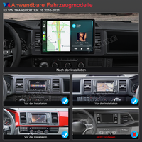 13,1" 8-Kern 4+64GB Autoradio für VW TRANSPORTER T6 2016-2021, Android 14 2K IPS Touchscreen kabelloses CarPlay Android Auto GPS-Navigation Bluetooth Wi-Fi DSP FM RDS 4G LTE