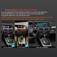12,3 Zoll 8-Kern 4+64GB Autoradio für Low-Konfigurationsversionen (OHNE OEM-Maus) von AUDI A4/S4 B8 (2009-2016), AUDI RS4 B8 (2012-2015), Android 14 2K QLED IPS Touchscreen kabelloses CarPlay Android Auto GPS-Navigation Bluetooth Wi-Fi 4G LTE DSP FM RDS