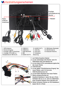 13,1 Zoll 8-Kern Android 14 4+64GB Autoradio für VW Golf Plus 2004-2013/VW Tiguan 2007-2016, 2K QLED IPS Touchscreen kabelloses CarPlay Android Auto 4G LTE GPS-Navigation Bluetooth Wi-Fi DSP FM RDS USB