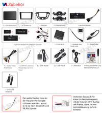 13,1" 8-Kern Android 14 Autoradio 4+64GB für Ford Transit Custom 2012-2021, 2K IPS Touchscreen kabelloses CarPlay Android Auto GPS-Navigation Bluetooth Wi-Fi DSP FM RDS 4G LTE