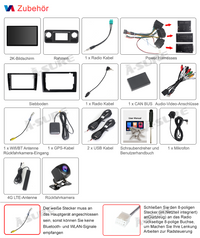 13,1 Zoll 8-Kern Android 14 4+64GB Autoradio für Mercedes Benz Sprinter Freightliner W907 VS30 MK3 2019-2023, 2K IPS Touchscreen kabelloses CarPlay Android Auto GPS-Navigation Bluetooth Wi-Fi DSP FM RDS 4G LTE Rückfahrkamera