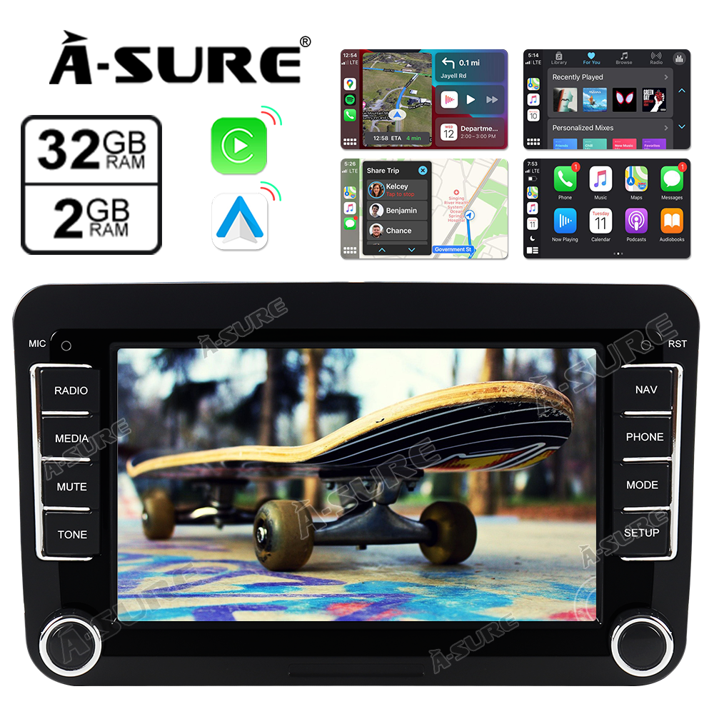 7'' 2+32G drahtlos Carplay Autoradio GPS NAVI CAN BUS VW Golf 6 Passat B6 3C Touran Polo