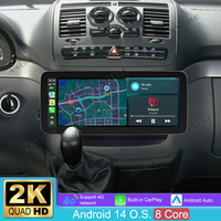 12,3 Zoll 8-Kern 4+64GB Android 14 Autoradio für Mercedes Benz Vito/Viano W639 2003-2013, 2K IPS Touchscreen kabelloses CarPlay Android Auto GPS-Navigation Bluetooth Wi-Fi 4G LTE DSP FM RDS USB Rückfahrkamera