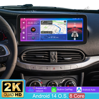 12,3 Zoll 8-Kern 4+64GB Autoradio für Fiat Tipo Egea 2015-2021, Android 14 2K IPS Touchscreen kabelloses CarPlay Android Auto GPS-Navigation Bluetooth Wi-Fi 4G LTE DSP FM RDS USB Lenkradsteuerung