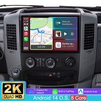13,1 Zoll 8-Kern 4+64GB Autoradio für VW Crafter/Mercedes-Benz Sprinter/Dodge Sprinter/Freightliner Sprinter, Android 14 2K IPS Touchscreen kabelloses CarPlay Android Auto GPS-Navigation Rückfahrkamera Bluetooth Wi-Fi DSP FM RDS 4G LTE