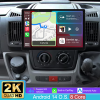 13,1" 8-Kern 4+64GB Autoradio für Fiat Ducato Peugeot Boxer Citroen Jumper ll Citroen Relais 2007-2023, Android 14 2K IPS Touchscreen kabelloses CarPlay Android Auto GPS-Navigation Bluetooth Wi-Fi DSP FM RDS 4G LTE