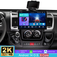 13,1 Zoll 8-Kern 4+64GB Autoradio für 2-Din Fiat Ducato/Peugeot Boxer/Citroen Jumper ll/Citroen Relay, Android 14 2K IPS Touchscreen Rückfahrkamera kabelloses CarPlay Android Auto GPS-Navigation Bluetooth 5.0 Wi-Fi 4G LTE DSP FM RDS USB Lenkradsteuerung