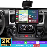 13,1 Zoll 8-Kern 4+64GB 2-Din Autoradio für Fiat Ducato/Peugeot Boxer/Citroen Jumper ll/Citroen Relay 2007-2023, Android 14 2K IPS Touchscreen kabelloses CarPlay Android Auto GPS-Navigation Bluetooth 5.0 Wi-Fi 4G LTE DSP FM RDS USB