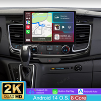 13,1 Zoll 8-Kern 4+64GB Autoradio für Ford Transit Tourneo Custom 2018-2022, 2-Din Android 14 2K IPS Touchscreen kabelloses CarPlay Android Auto GPS-Navigation Bluetooth Wi-Fi DSP FM RDS 4G LTE USB